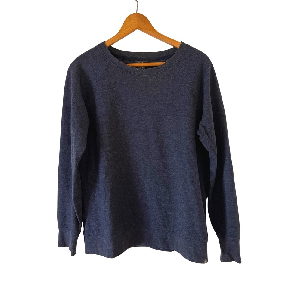 Eddie Bauer Womens Medium Blue Heather Raglan Crewneck Sweatshirt Lounge Layer
